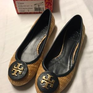 Tory Burch natural ivory flats